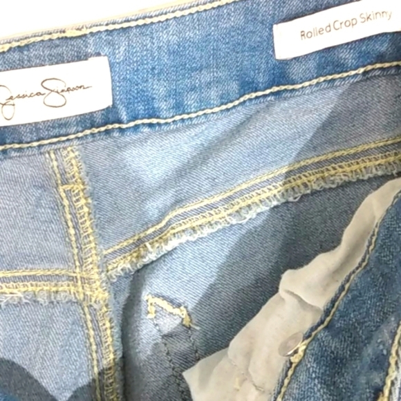 JESSICA SIMPSON ROLLED CROP SKINNY JEANS SIZE 8 - Picture 7 of 14